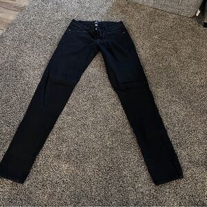 Just Black Skinny Jeans Classic Black Stretch Denim Mid Rise Made in USA Size 28